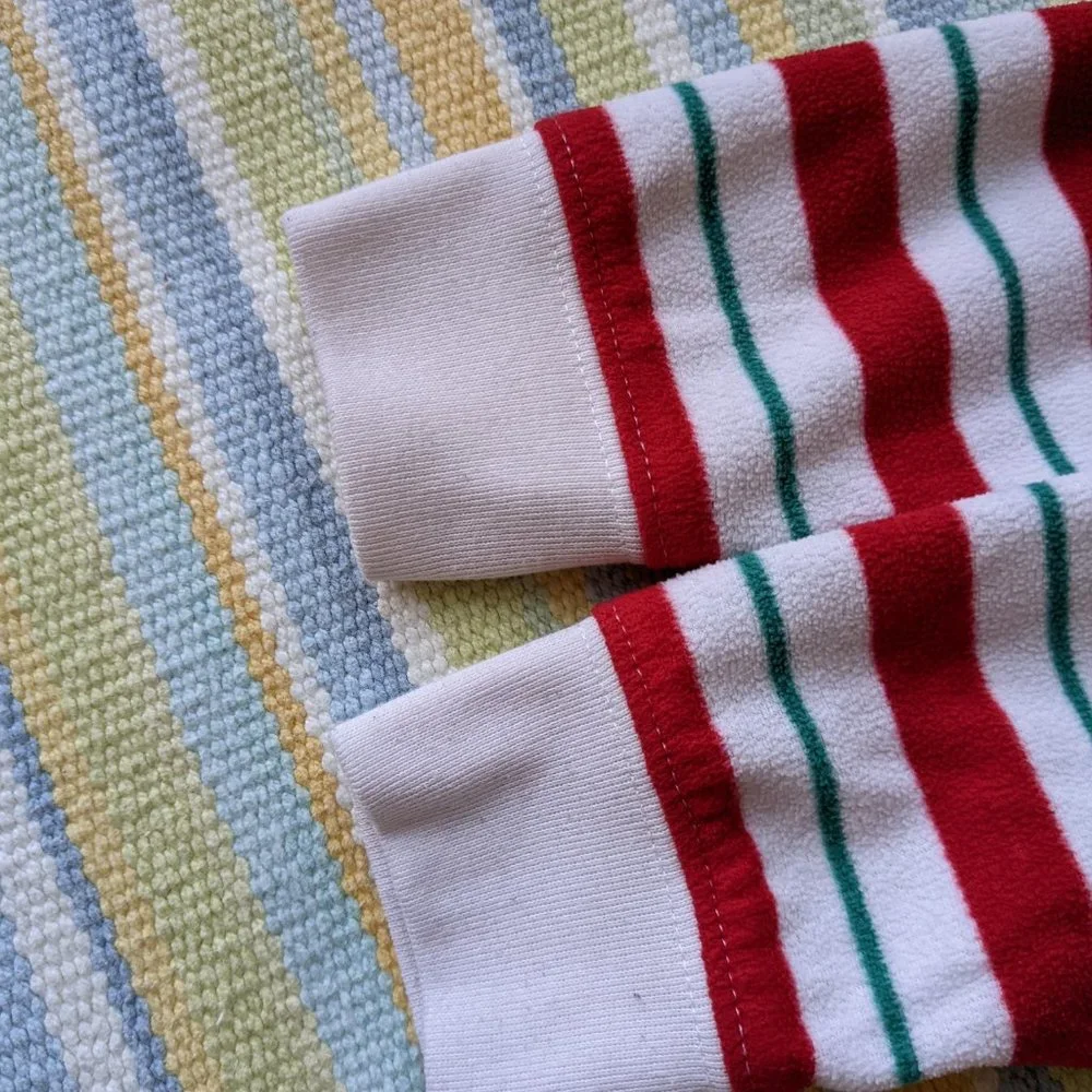 Old Navy striped fleece holiday footie pajamas PJs 3T